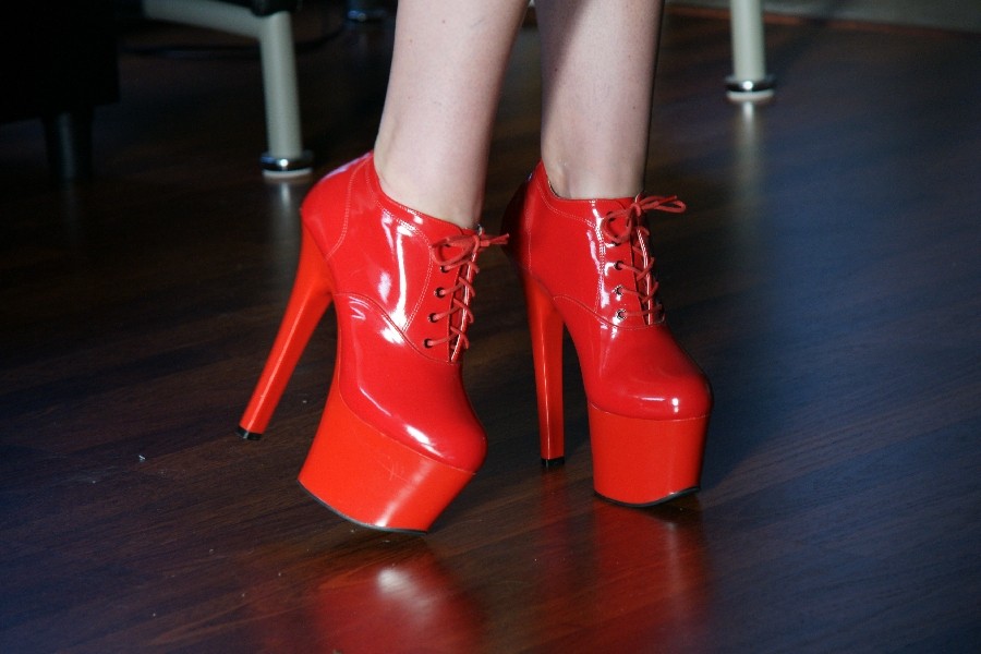 High Heel Oxfords. Sexy red high heel stiletto